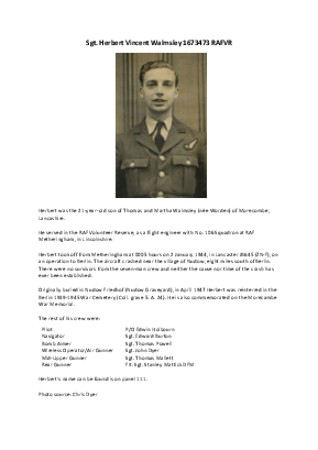 A preview of a PDF biography for Walmsley, Herbert Vincent